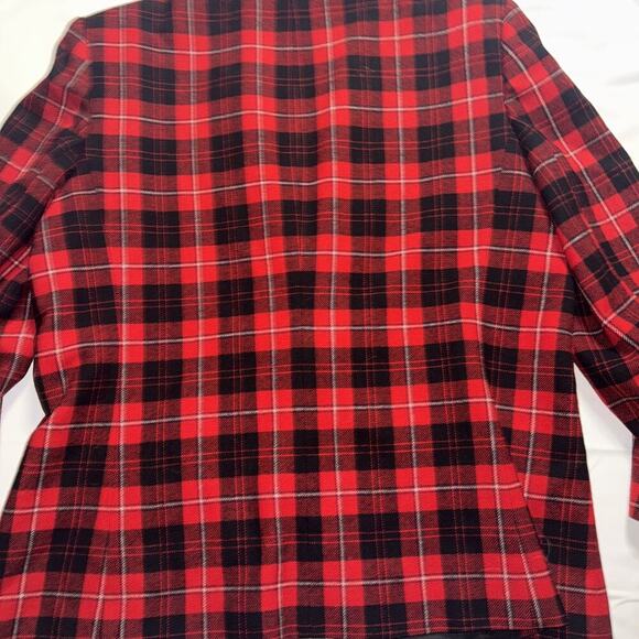Vintage 60s Pendleton Blazer Womens 18 Virgin Wool Tartan Plaid Two Button - Picture 8 of 10